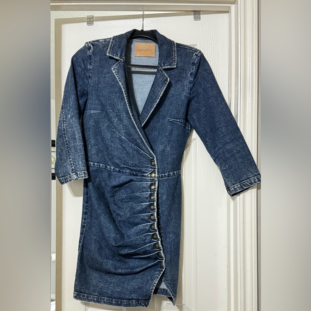 Retrofete Dark Blue Denim Dress